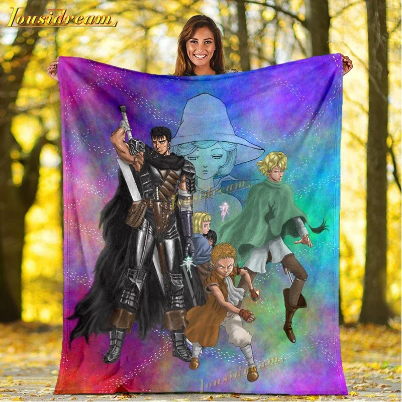 Berserk stampa 3D coperta di peluche trapunte moda per adulti speciale Anime flanella Home Office lavabile bambini copriletto Sherpa