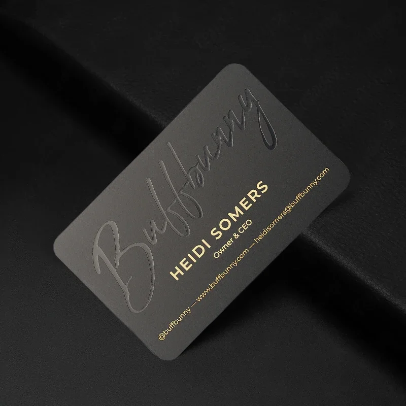 

Unique Custom Metal Embossed Design Matte Finish Wholesale Pricing Metal Business Cards