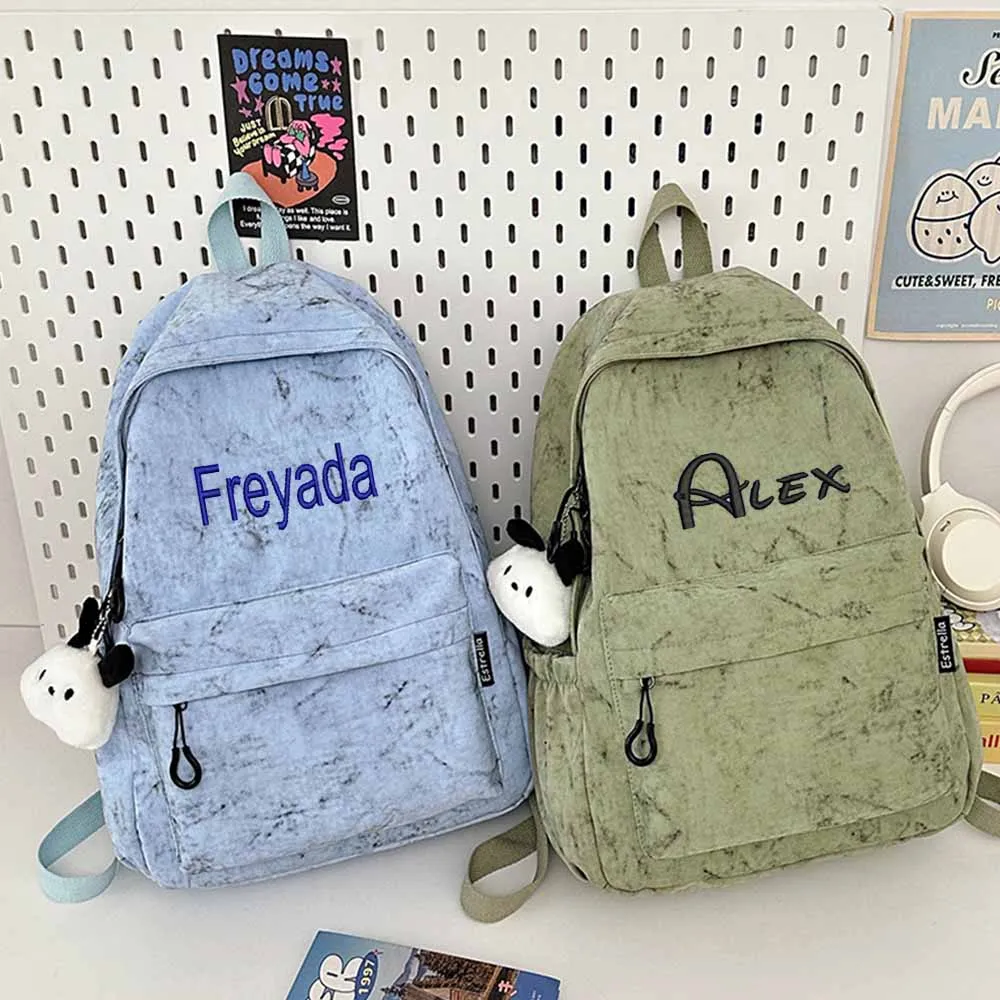 

Lightweight Academy Style Backpack, Embroidered Outdoor Leisure Travel Large Capacity Bag, Personalized Custom Travel Snack Bag,