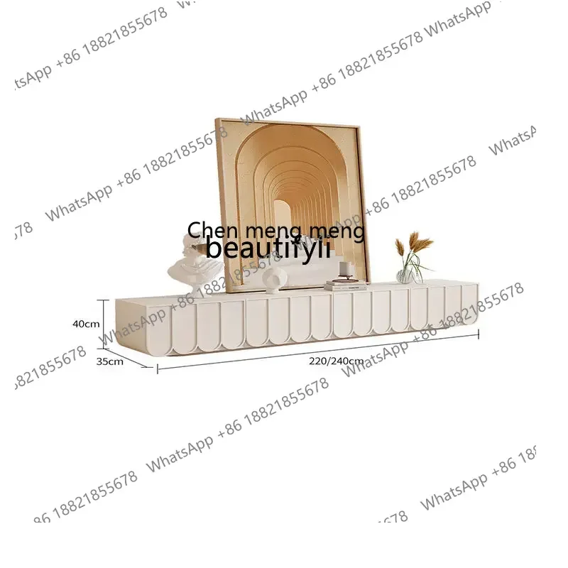 

zq Modern TV Cabinet French Solid Wood Paint Cream Style Living Room Deck Coffee Table Combination Furniture