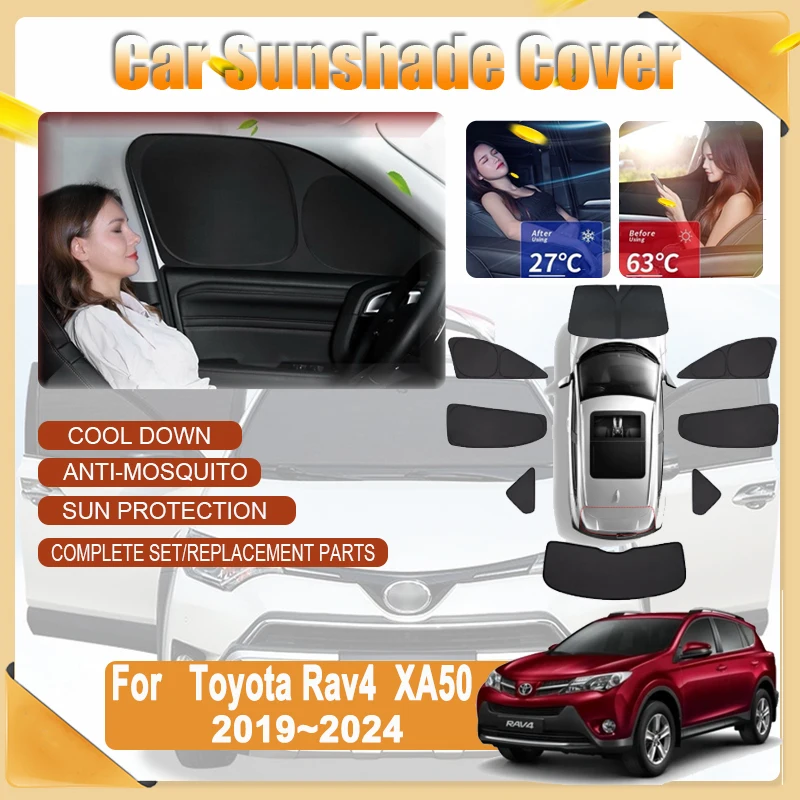 For Toyota RAV4 2023 Accessories 2019~2024 XA50 Suzuki Across Car Window Shading Sun Protector Full Sun Visors Car Accessories