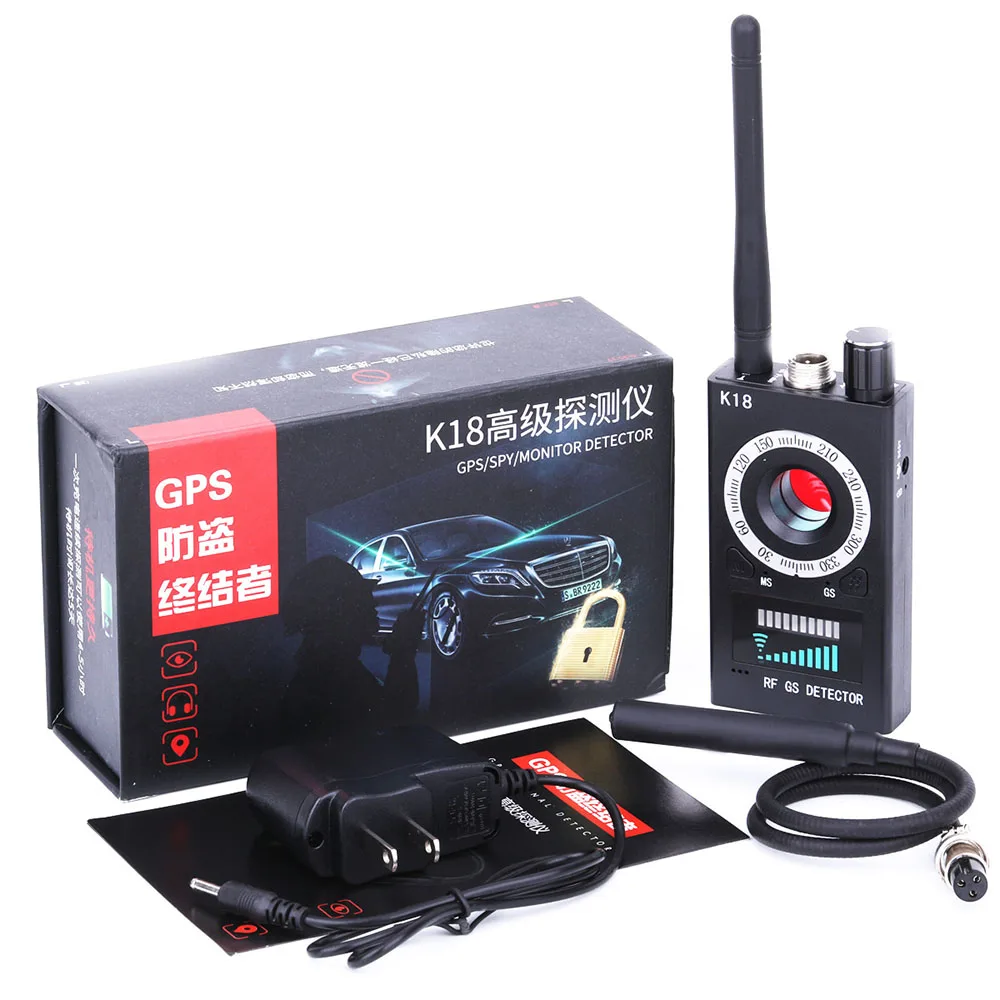 K18 안티 홈 무선 RF 신호 감지기, 버그 GSM GPS 추적기, 비디오 홈 카메라 장치, 디버그 자동차 GPS 신호 카메라 감지기