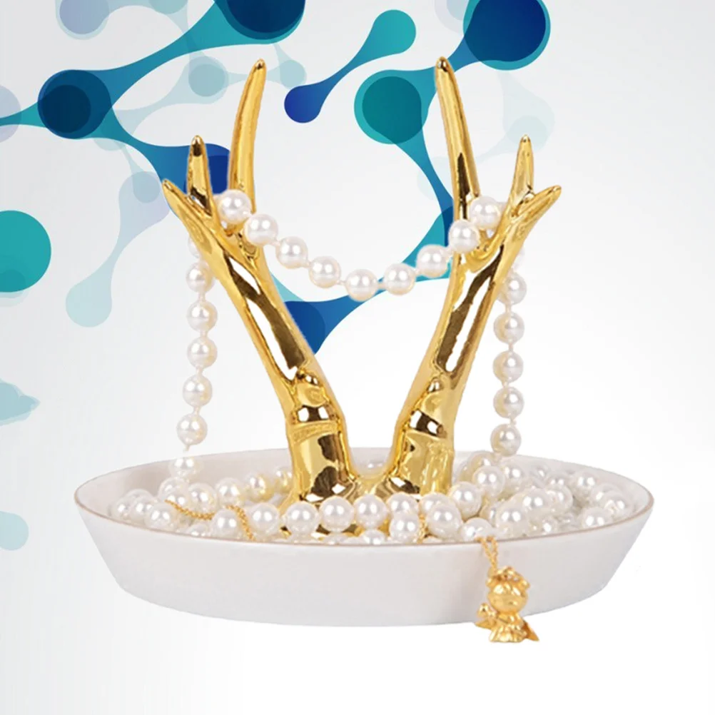

1Pcs Antler Jewelry Rack Ceramic Material Hanging Display Holder Ring Tray Organizer Stand for Jewelry Accessories