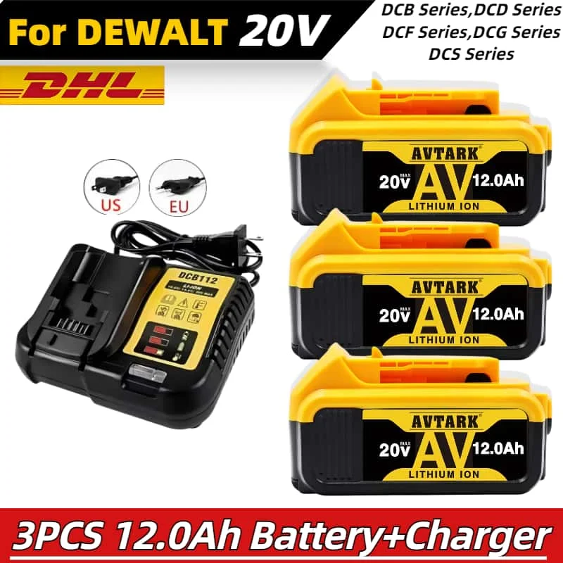 

100% new Original for DEWALT Battery 20V 12Ah，for dewalt 20v battery,DCB205 DCB206 DCB209 Power Tools Battery,for dewalt charger