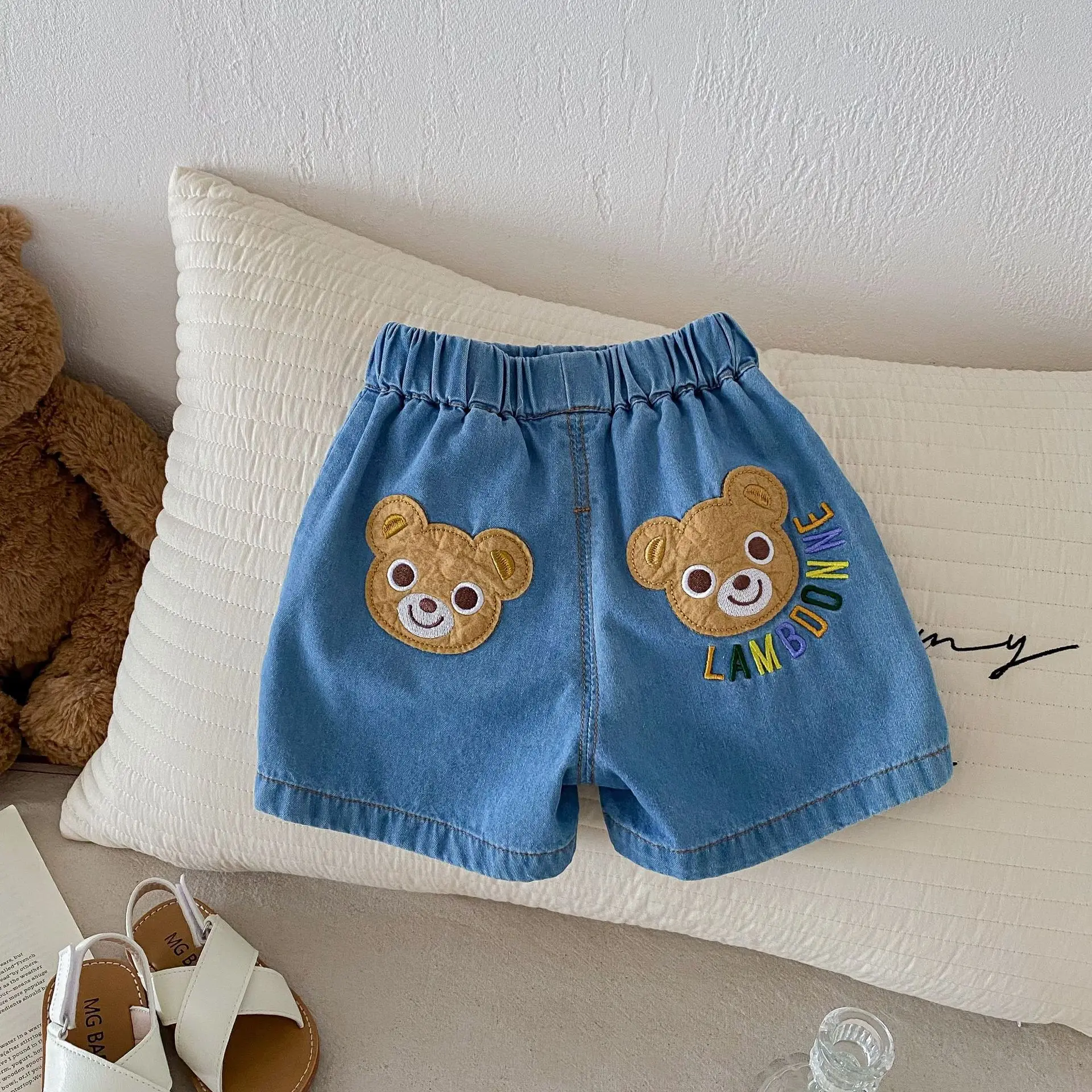 

Kids Bear Shorts 0-5 Years Old Summer Korean Children's Clothes Boys Fashion Jeans Girls shorts Thin