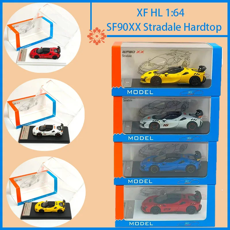 

Модель спортивного автомобиля XF HL 1:64 SF90XX Stradale Hardtop из сплава, статическая коллекционная модель, украшение, праздничный подарок, игрушка, сувенир