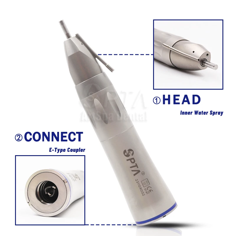 Dental Low Speed 1:1 Straight Handpiece Ratio With Tubing Supply Dentistry Tool Inner Or External Water Spray Surgical Type