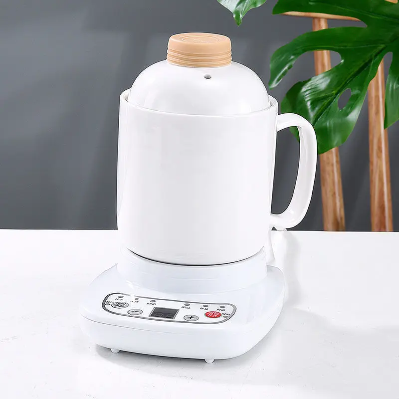 0.6L pentola per la conservazione della salute bollitore elettrico in ceramica teiera multifunzionale tazza per stufato tenere in caldo fornello lento zuppa Dessert Simmer