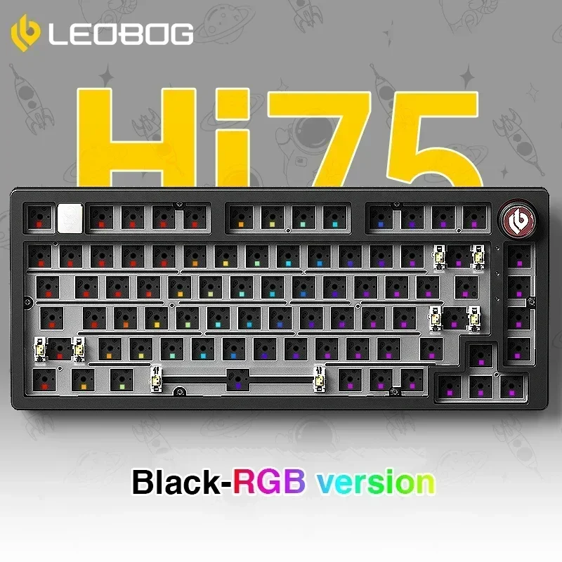 LEOBOG Hi75 Hot-Swap 81-Key RGB Backlit Gasket Mechancial Keyboard Mounted Kit Barebones Custom Aluminum Alloy Gaming Kits