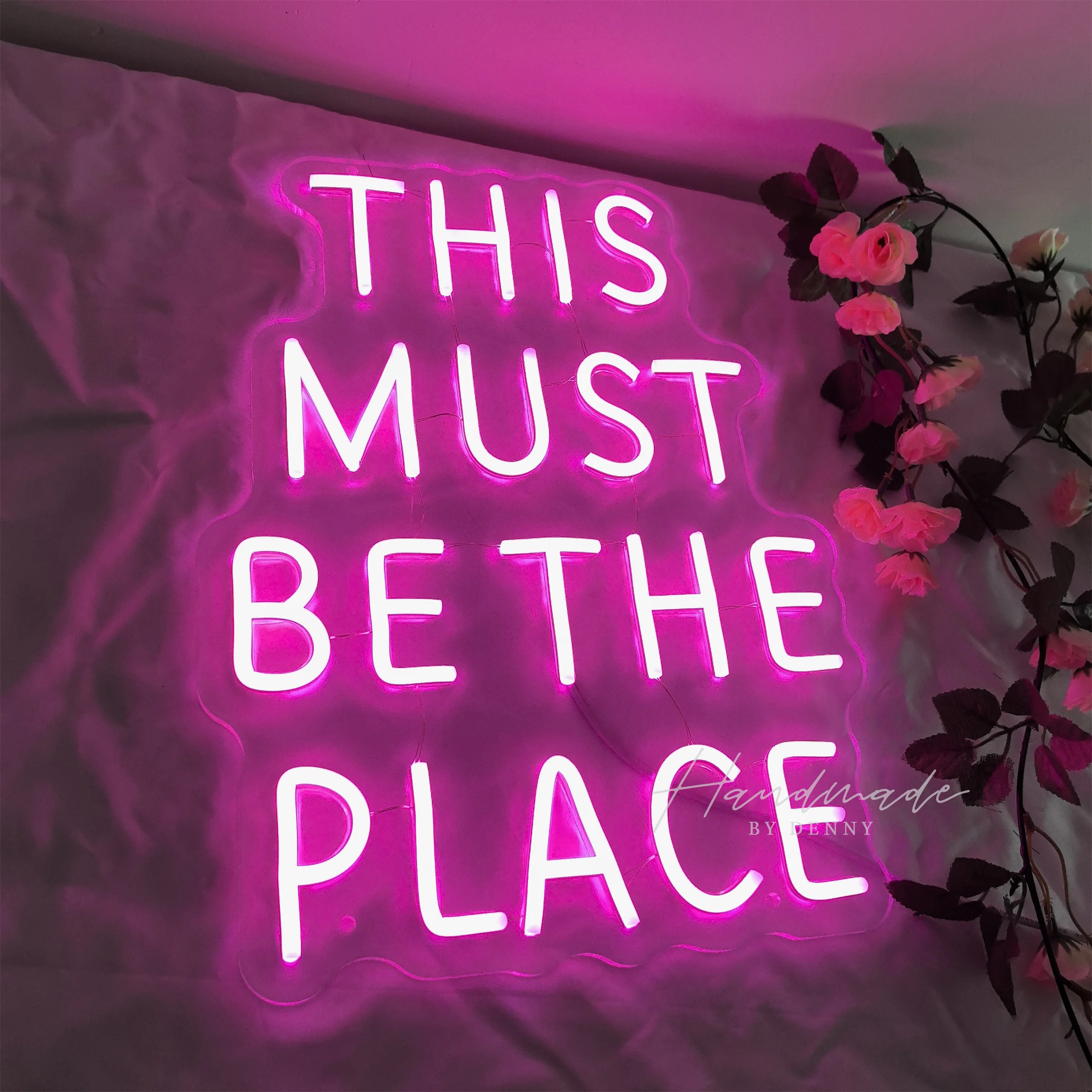 THIS MUST BE THE PLACE Neon Sign, LED Light for Home Decor Bar Cafe Romantic Ambiance Wall Art Sentimental Quote Warm Glow Gift view 4