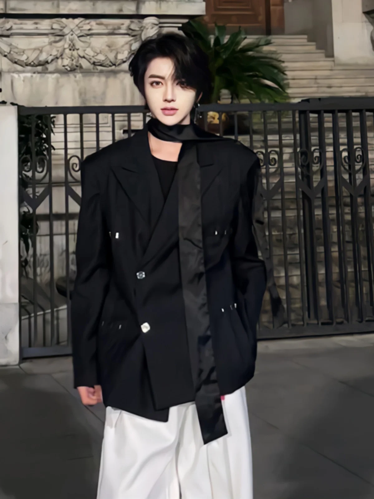 

American Hiphop High Street Trendy Men's Suit Cleanfit Premium Feeling Haome Street Sle Small Western Sle Jaet