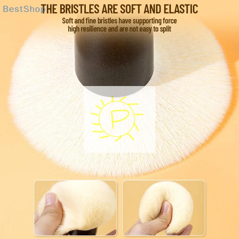 ♥ Großer, flauschiger Gesichtspuderpinsel – weiche Make-up-Pinsel aus synthetischen Fasern für Rouge und Bronzer