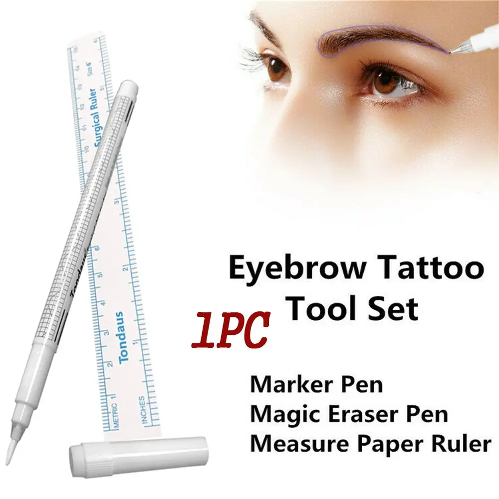 

Skin Surgical Eyebrow Microblading Cosmetic Tool With Measuring Ruler Positioning Pen Marker Pen Makeup Tool Tattoo Tool