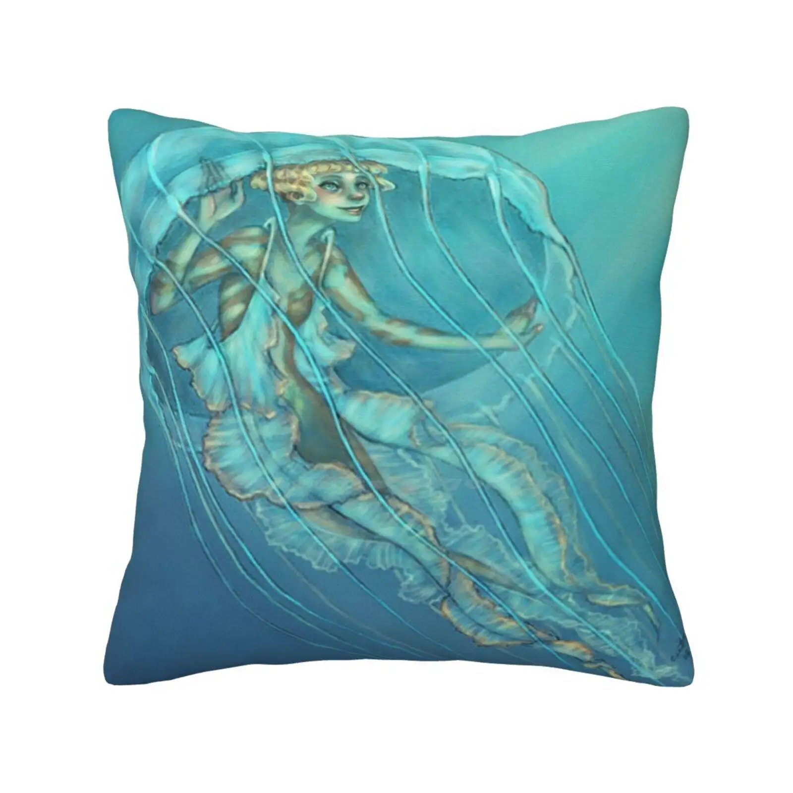 .Jelly Masquerade. Home Sofa Car Cushion Cover Pillowcase Mermaid Halloween Sea Ocean Jellyfish Costume Holiday Fantasy