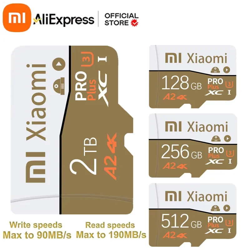 XIAOMI-Carte mémoire SD 2 To, 128 Go, 256 Go, 512 Go, haute vitesse, classe 10, carte Flash SD/TF pour smartphone, tablette, PC, appareil photo