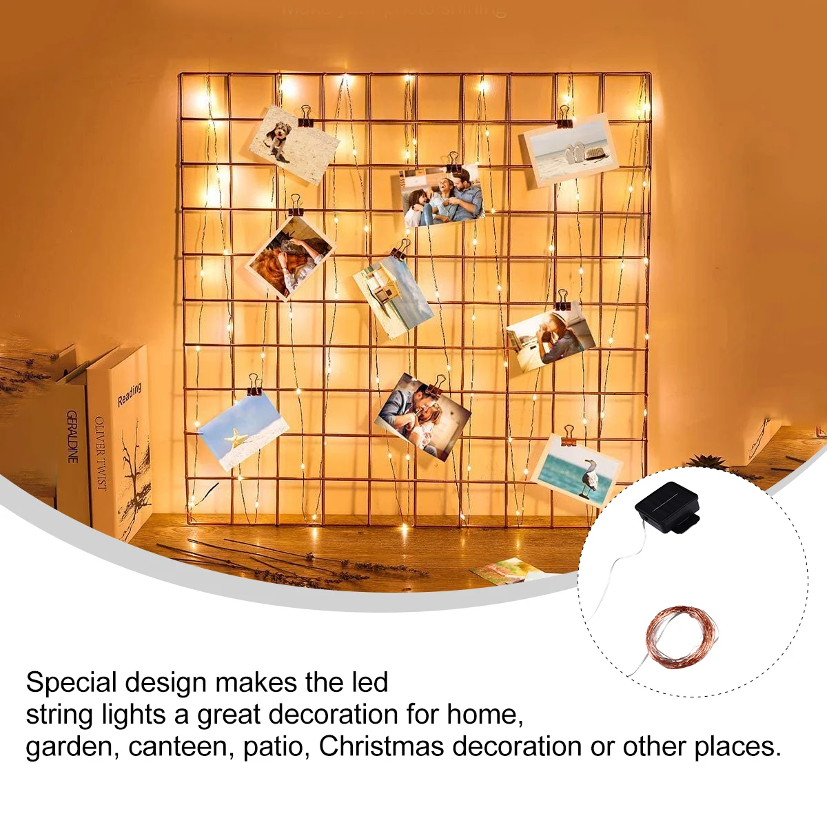 

LED String Lights Solar Powered Waterproof Holiday Decor Supplies Garden Yard Christmas Party Outdoor LED Decorations