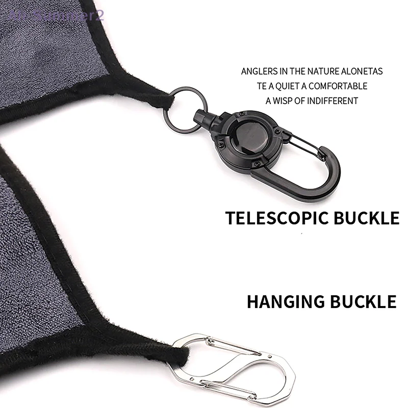 Portable Buckle Fishing Towel With Thickened Anti Slip And Hand Wiping Properties Absorbent Cotton Towel Outdoor Fishing Tool