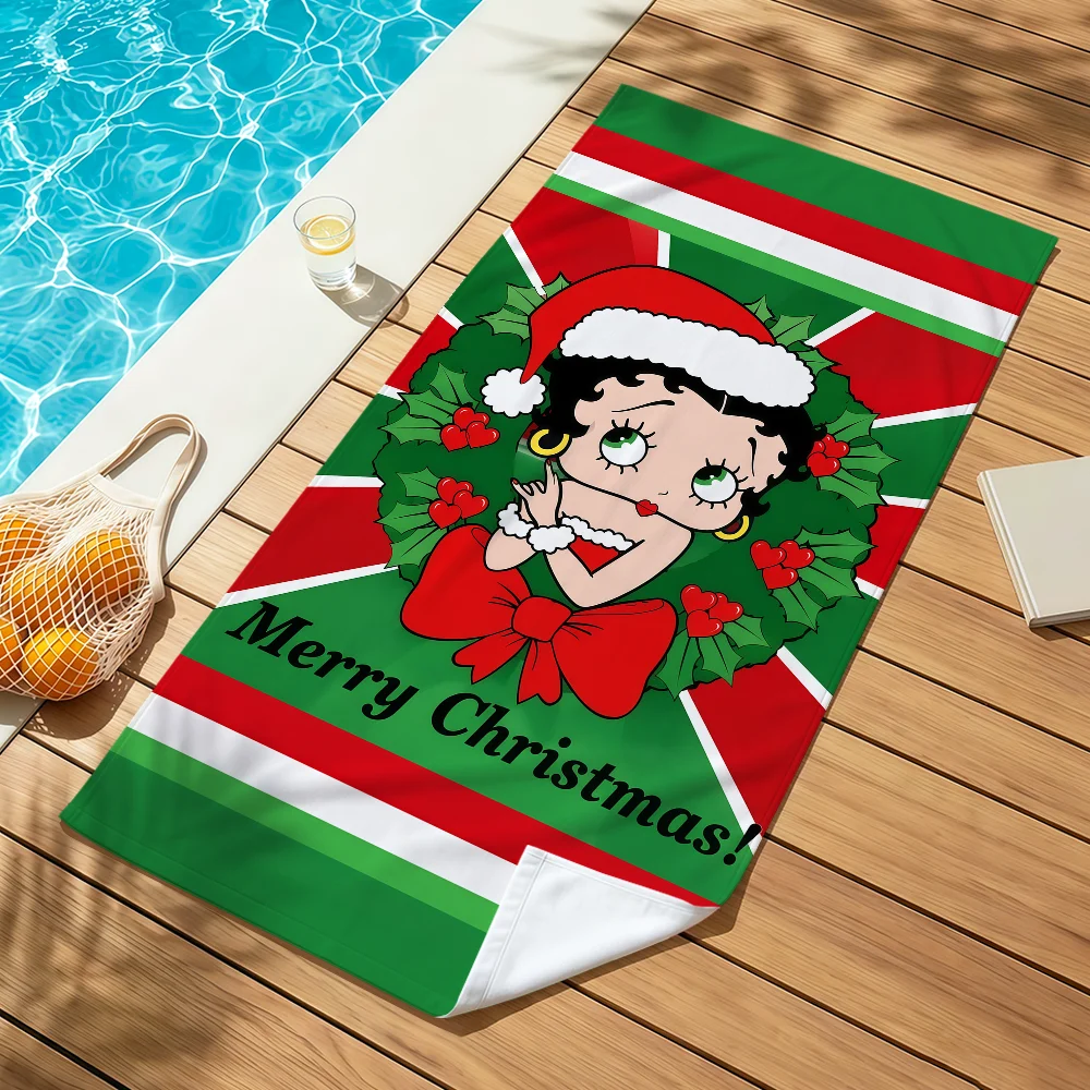 Christmas Cartoon Cute Pop Art Towel Beach Towels Soft Quick Dry Pool B-Betty-Y Bathing Towel Travel Gym B-BoopS Spa Sport Gift
