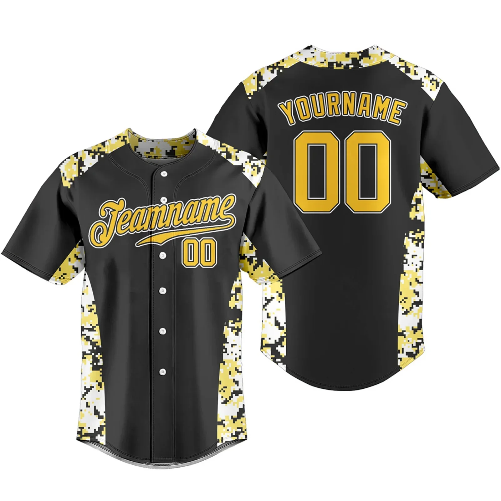 Custom Unisex Baseball Jersey  Camouflage T-shirts Breathable Sportswear Team Traning Uniform  Personalized Name Logo Number