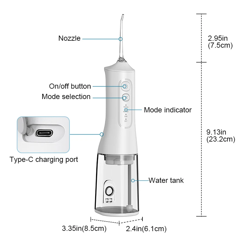 Oral Irrigator Dental Water Flosser For Teeth Portable Mouth Washing Machine Rechargeable Dental Water Jet For Dental Cleaning