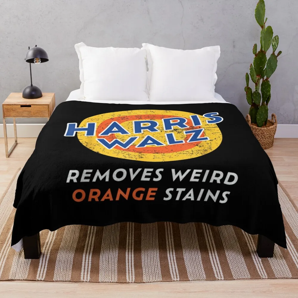 Harris Walz Removes Weird Orange Stains Throw Blanket Decorative Beds Summer Luxury St Blankets