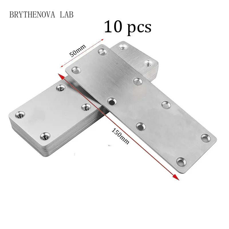 10pcs Flat Mending Plate Stainless Steel Flat Bracket Metal Straight Brace Repair Fixing Joining Bracket Wood Connector