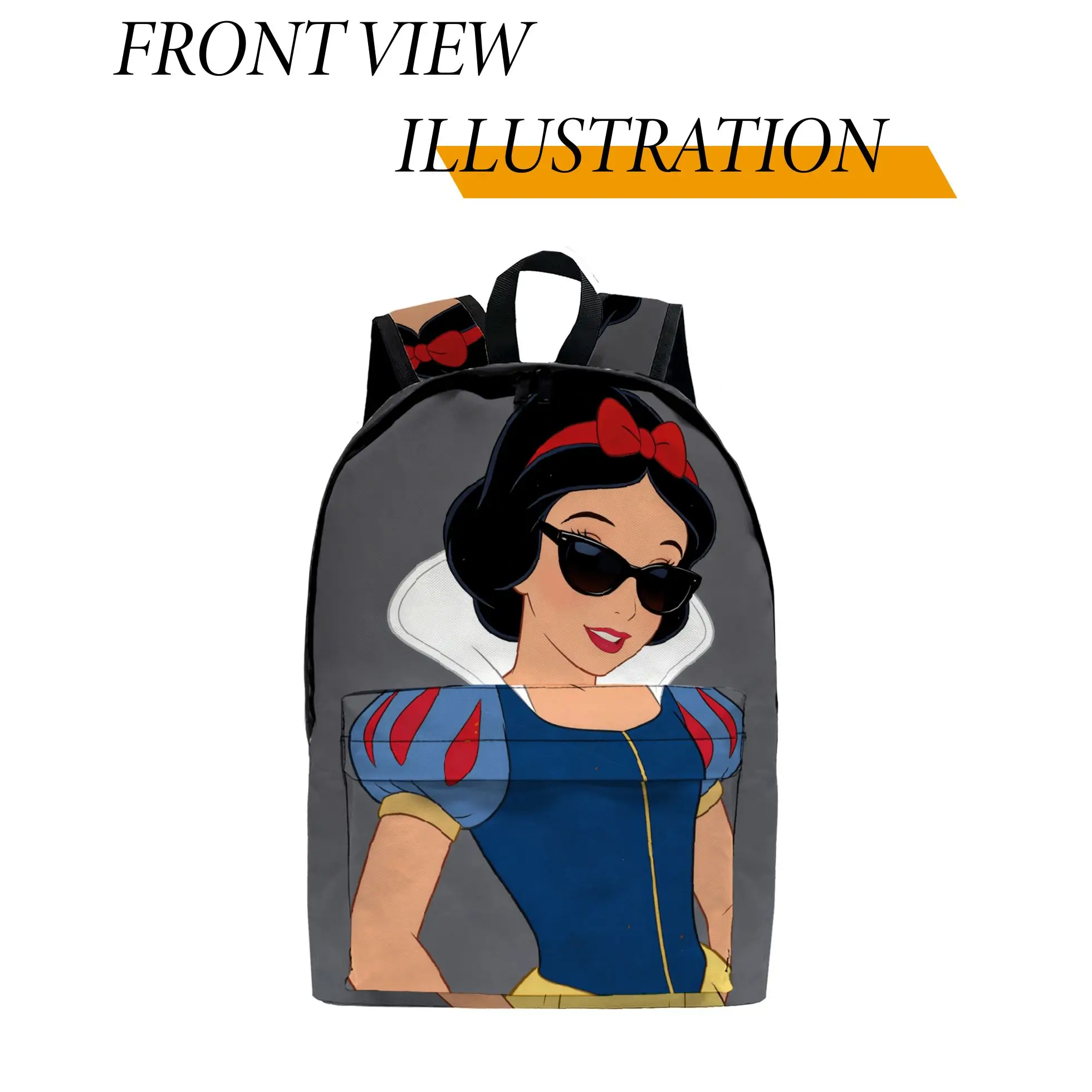 

1 шт., рюкзак Disney с изображением Белоснежки в очках, очень крутой, модный и простой, унисекс, большой вместимости, высококачественный подарок