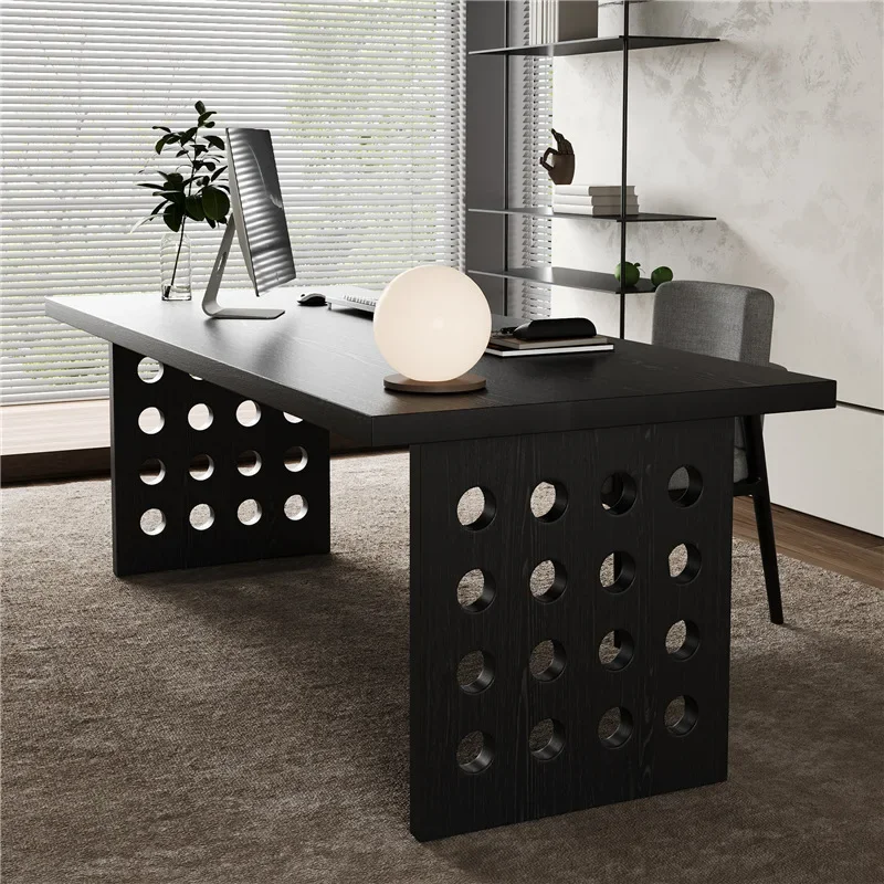 Solid wood desk Student living room Large writing table Light luxury modern double desk