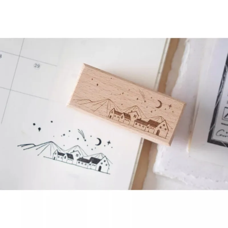 Vintage Tulip Rose House Dairy Wooden Rubber Stamp DIY Scrapbooking Photo Album Journal Material Wood Seal