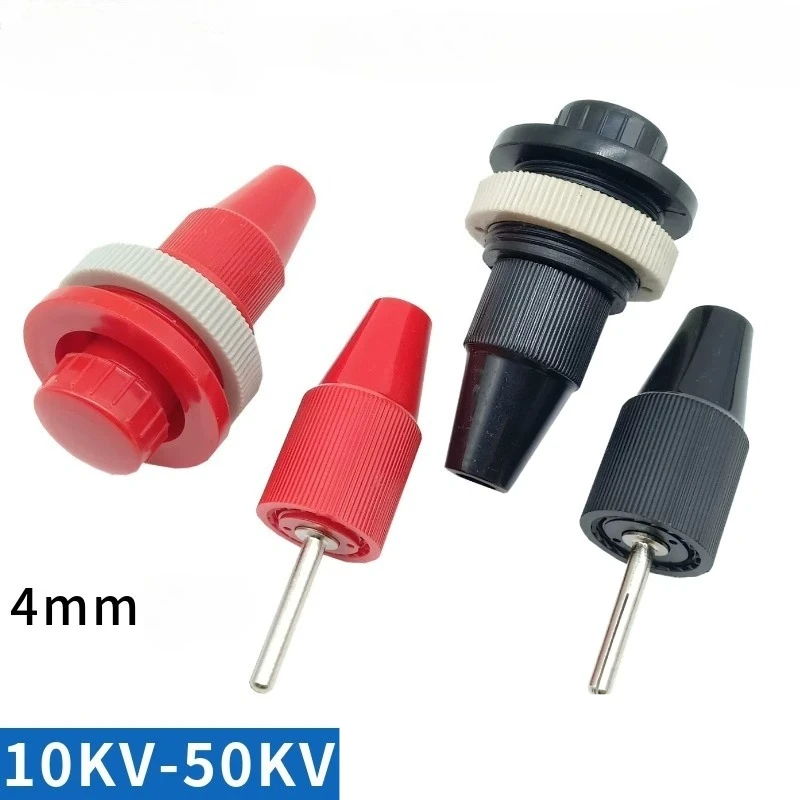 10KV-50KV High Voltage Banana Plug 4mm High Voltage Socket Pure Copper Spiral Lockable High Voltage Terminal