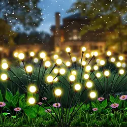 10 luci solari da giardino a LED lucciola luci solari impermeabili per esterni per cortile Patio Pathway decorazioni natalizie lampada solare