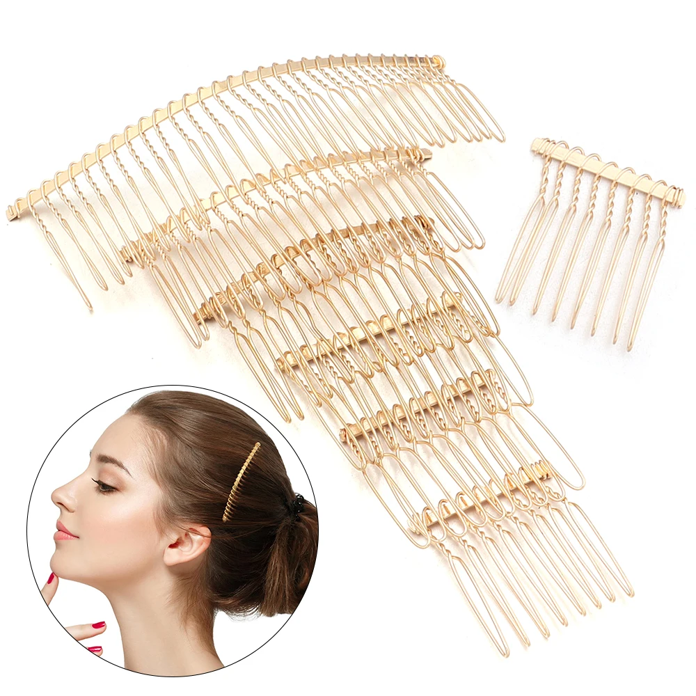 6pcs/lot Metal Hair Comb Claw Hairpins 8/10/12/15/20/30 Teeth Hair Clips For DIY Jewelry Making Handmade Comb Base Accessories