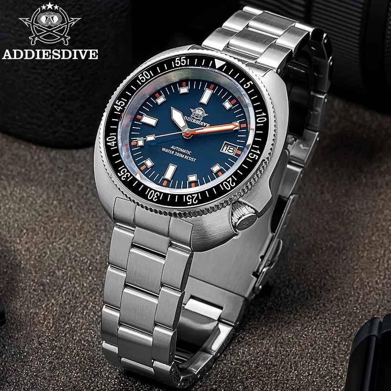 ADDIESDIVE 2025 New AD2081 Watch For Men NH35A Automatic Mechanical Watches Sapphire Glass Blue/Orange/Black Dial Luminous Watch