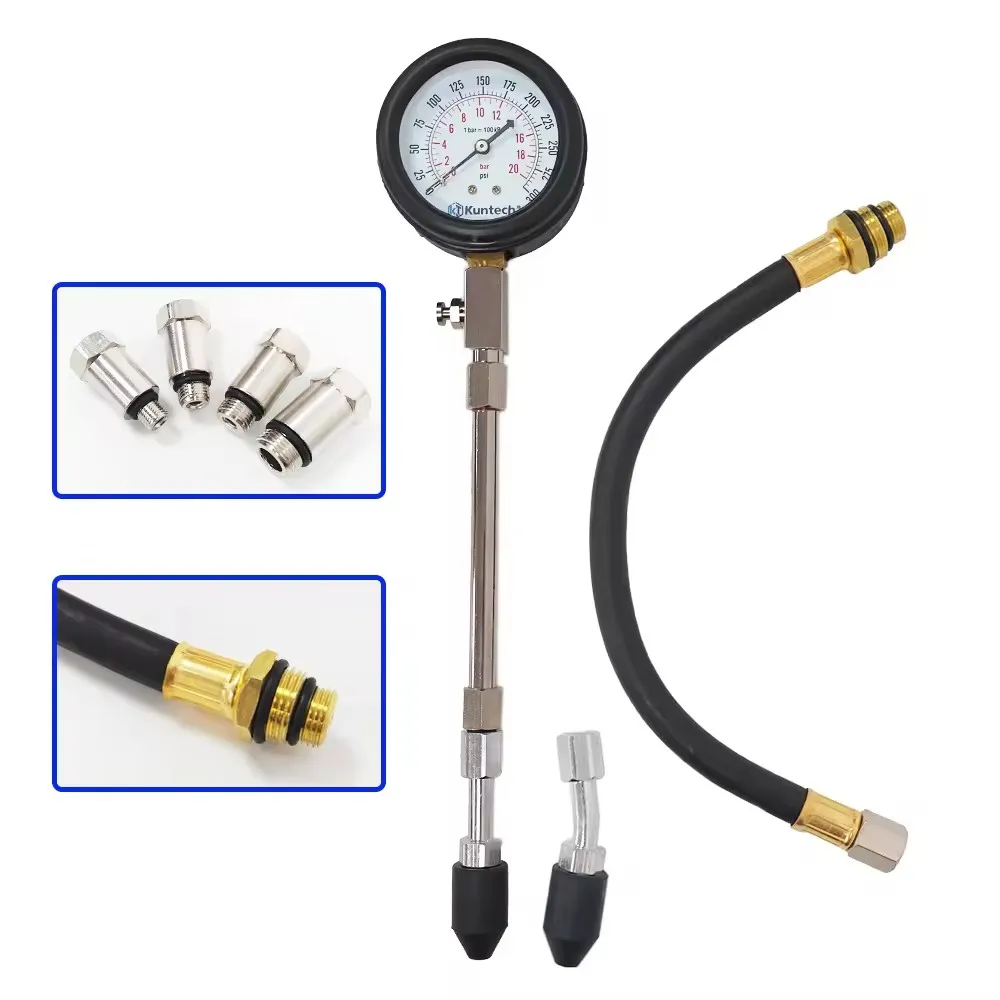 Kit tester per manometro per tester di compressione di alta qualità Manometro per cilindro motore moto auto