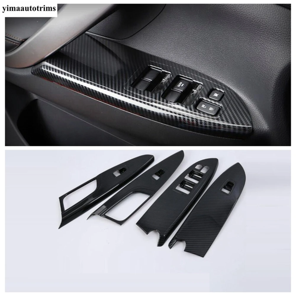 

Window Lift Button / Pillar A Fame / Water Cup Panel Cover Trim For Mitsubishi Eclipse Cross 2018 -2022 Carbon Fiber Accessories