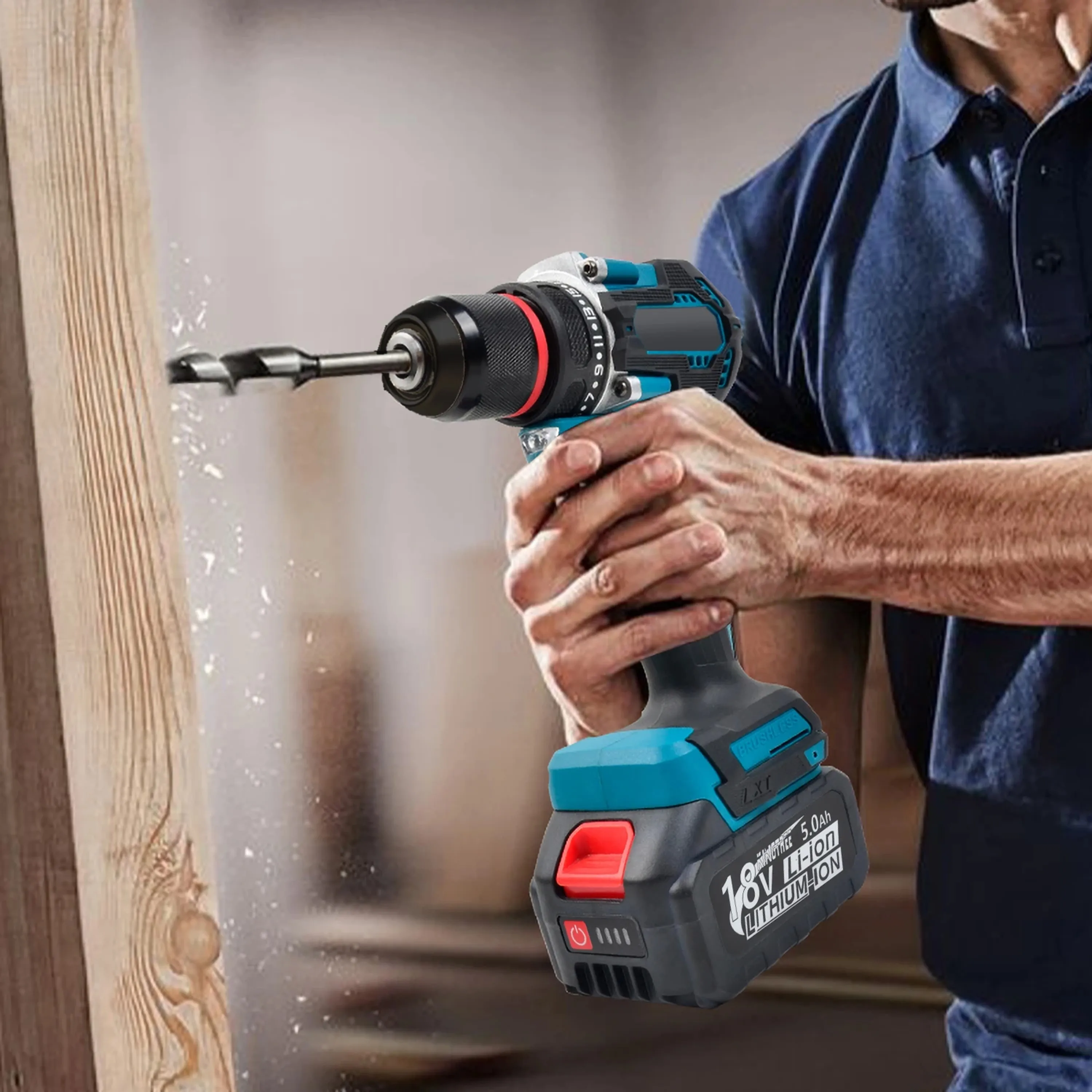 

1/2 inch 1700RPM cordless drill compact hammer drill, brushless motor lithium electric drive suitable for makita 18V battery pin