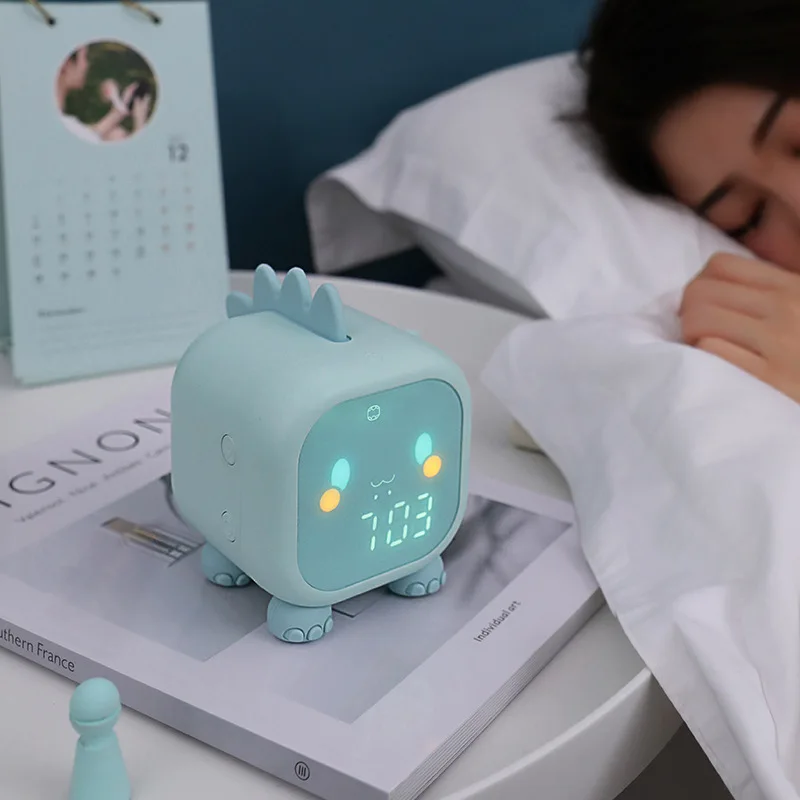

WiFi Kids Alarm Clock With Smartphone Control, Digital Alarm Clock for Kids Bedroom, Cute Dinosaur Alarm Clock Children's Sleep