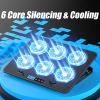 A9 Gaming RGB Laptop Cooling Base 2 USB Ports 6 Fan Gaming LED Light Notebook Cooler For 13-18 Inch For Macbook Laptop Stand