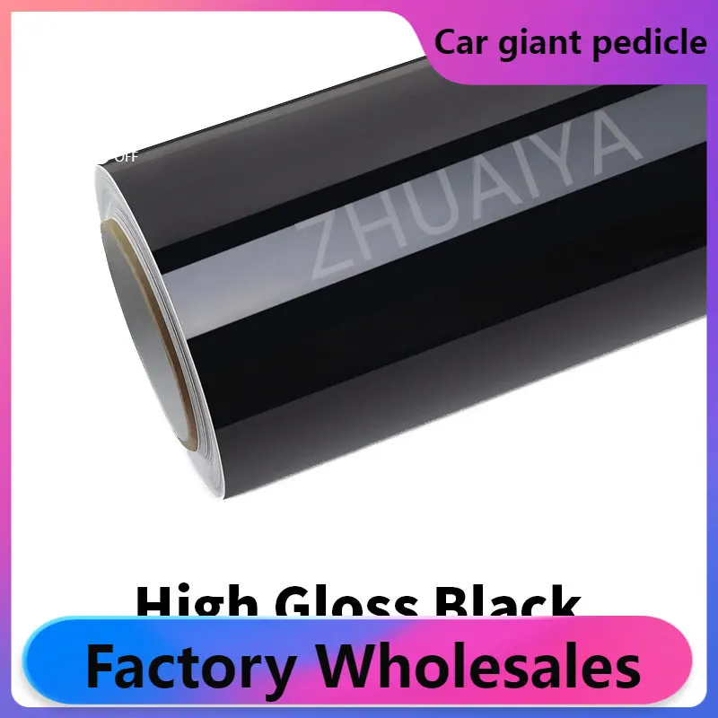 

ZHUAIYA Gloss Black Vinyl Wrap film wrapping film bright 152*18m roll quality Warranty covering film voiture