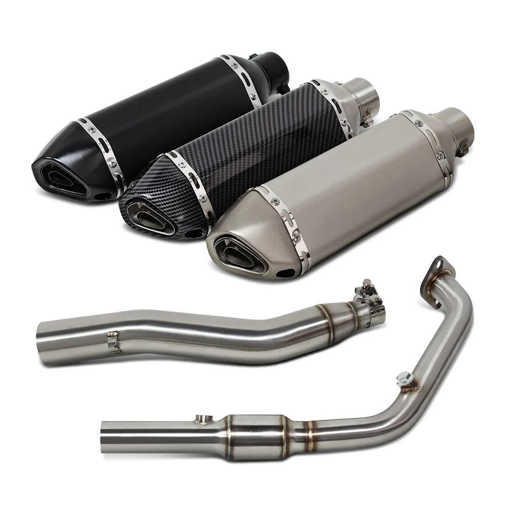 For Yamaha YZF-R125 MT/XSR125 2019-26 R/MT15 XSR155 2017-26 Moto Exhaust Full System Kit Manifold 370MM Muffler With DB Killer