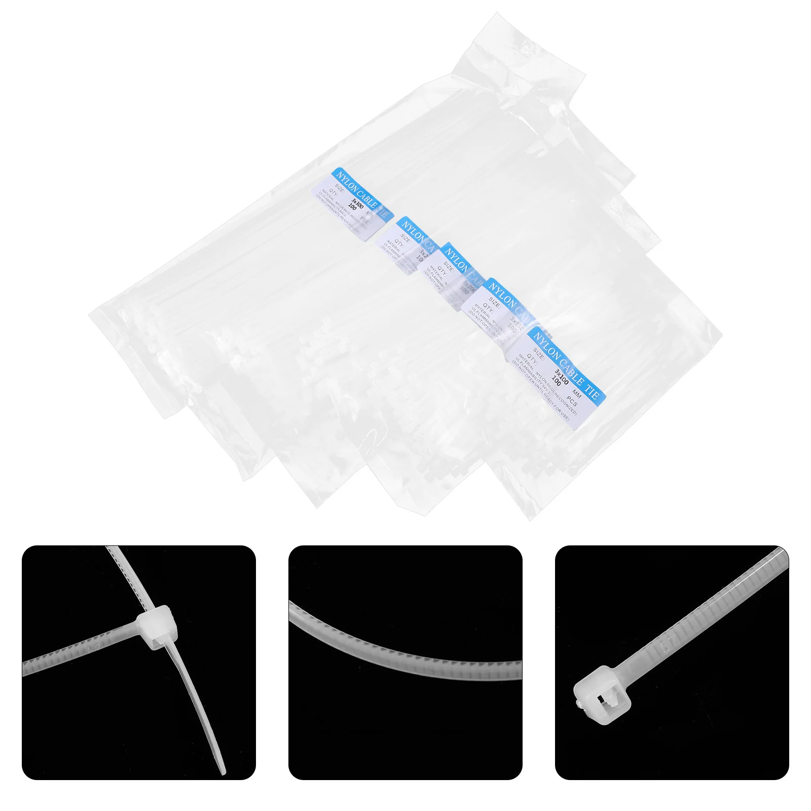 

1000Pcs Cable Ties Self-Locking Nylon Zip Ties for Wire Management Heavy Duty Reusable Outdoor Indoor Use Assorted Sizes Black