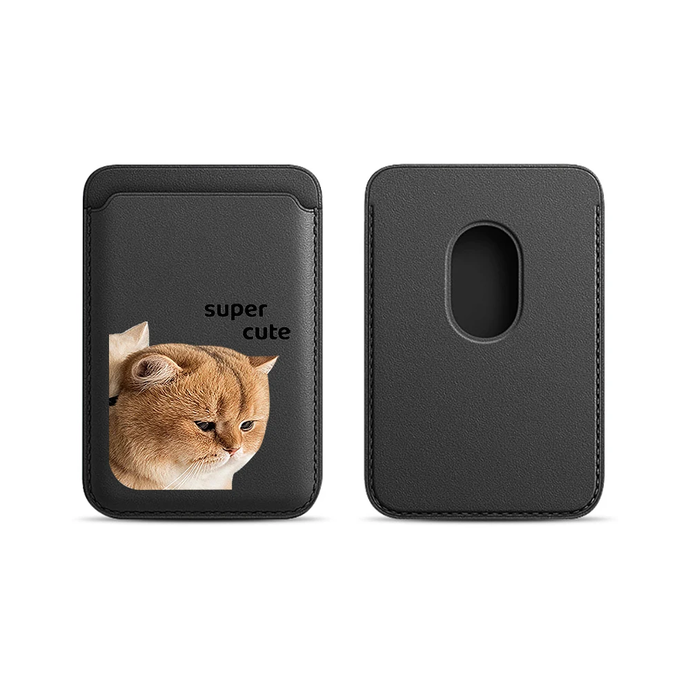Niedliches Kätzchen-Leder-Kartenetui für Paare, Handy-Kartenhalter für Magnetische Hüllen, Geeignet für alle iPhone Magsafe Karten-Handy-Rückseiten-Taschen – Detail 9