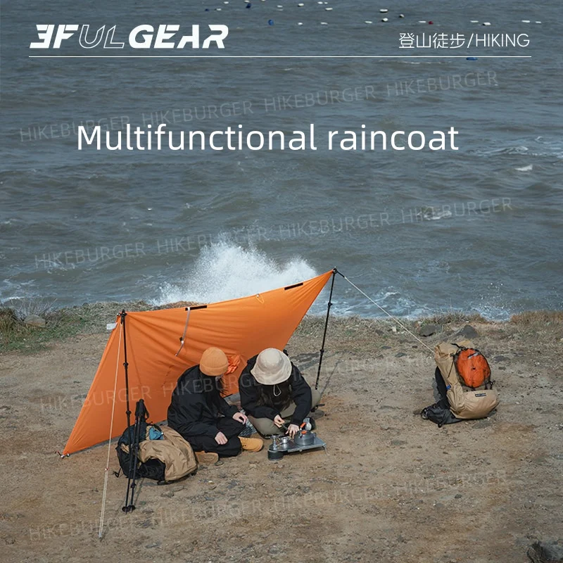 3F UL GEAR 3 in1 معطف واقي من المطر التخييم في الهواء الطلق معطف واق من المطر خفيفة المحمولة متعددة الوظائف المعطف مقاوم للماء المشي لمسافات طويلة الظهر #5