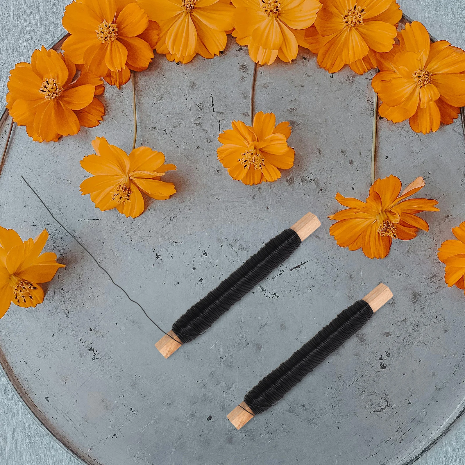 

4pcs Artificial Flower Stems Handmade DIY Iron Wire Faux Floral Garland Craft Supplies Bendable Decorative Materials Plastic Bag