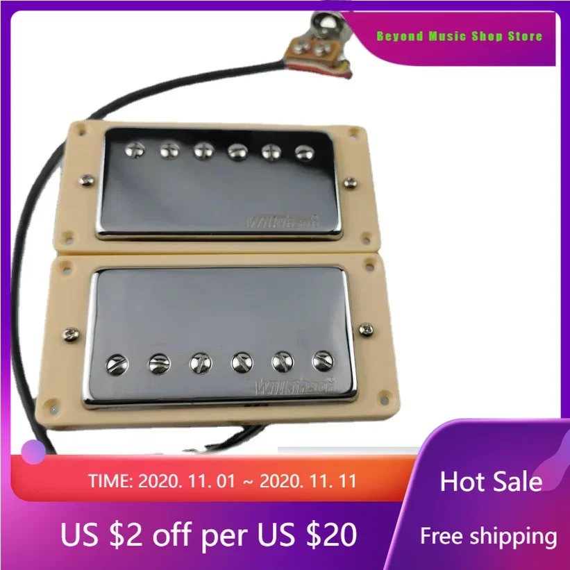 

Beyond Music Shop Store--Wilkinson Ainico5 Humbucker Electric Guitar Pickups 4C with Wiring Harness Guitar Pickup Suitable