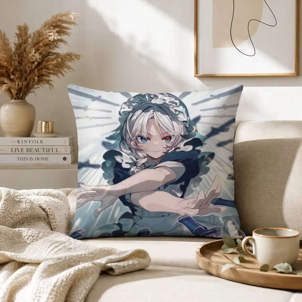 Izayoi Sakuya TOUHOU Project Pillow Case for Sofa Living Room Home office Decor Protective Cover