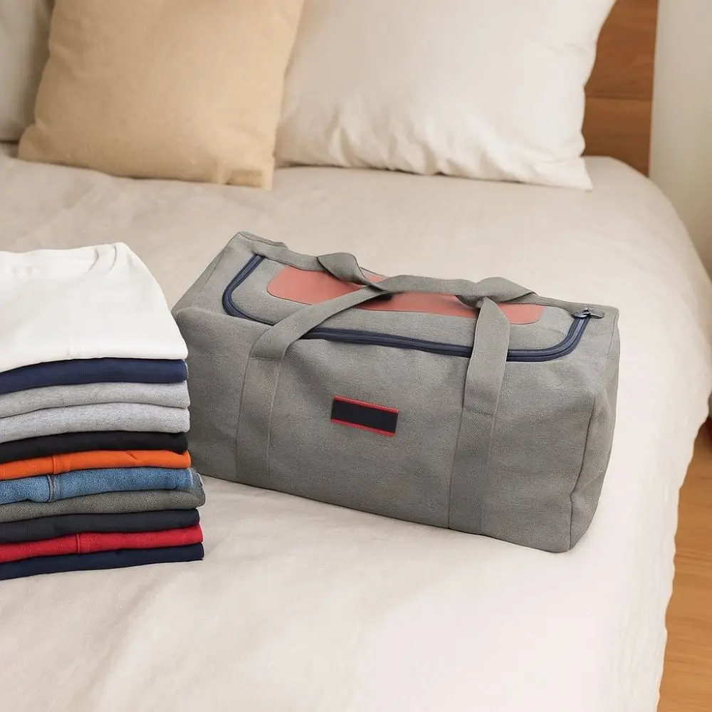 다기능 캔버스 여행 가방 대용량 접이식 수하물 이동 가방 내마모성 토트 백 여성