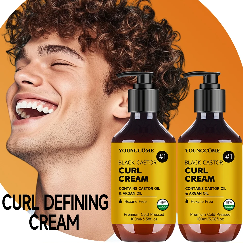 

Castor Oil Curl Cream - A unisex Hair Styling Treatment That Enhances Curls and Improves Hair Elasticity - 3.38 OZ