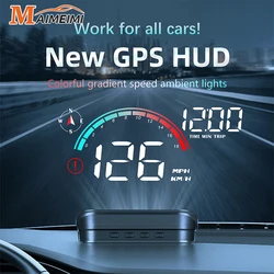 New M22 Car GPS Head Up Display Speed RPM KMH MPH HUD GPS Speedometer Projector Screen Dashboard with Odometer Overspeed Alarm