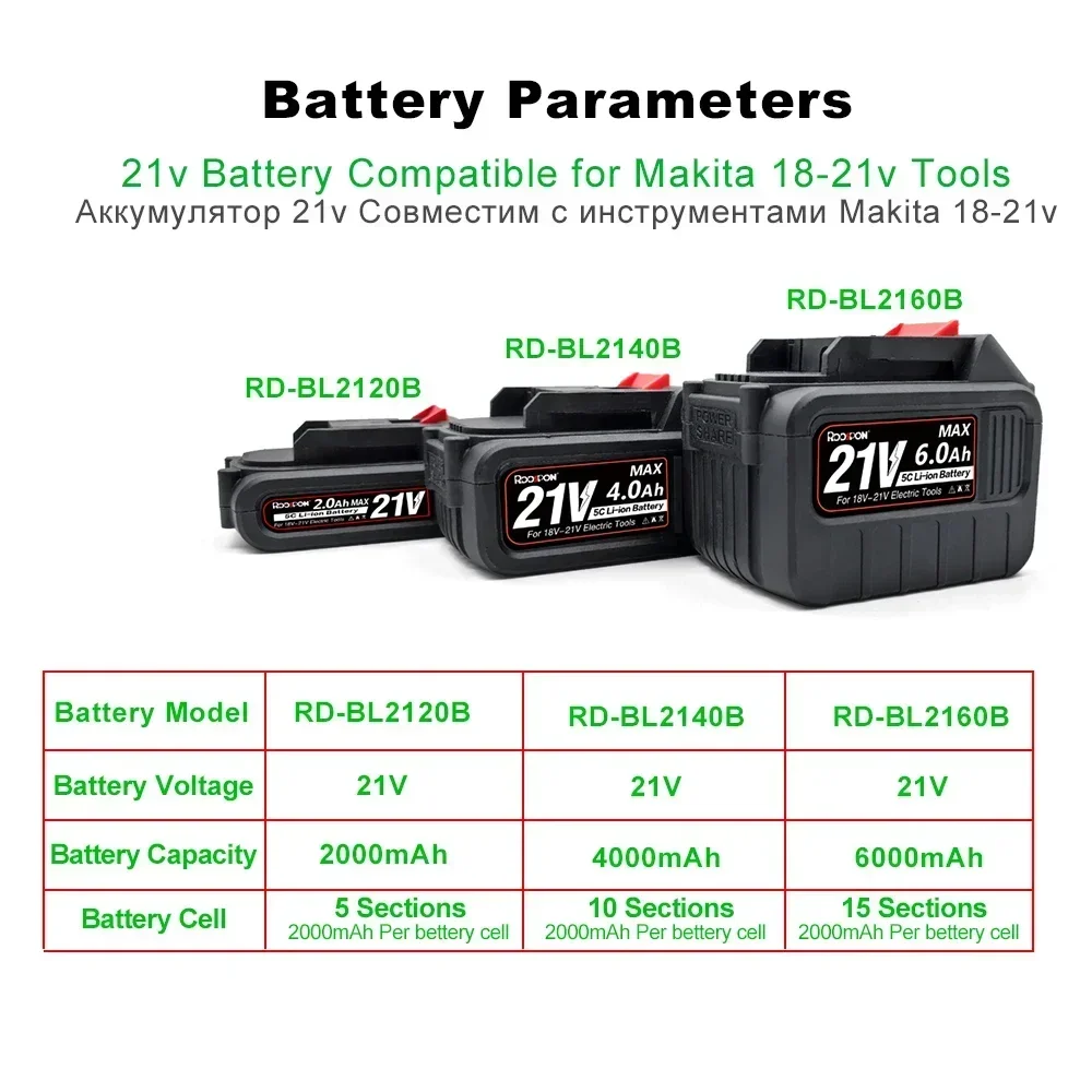 Pour Makita 18v batterie Lithium-Ion Rechargeable remplacement électrique sans fil outil électrique batterie 6.0Ah 4.0/2.0Ah batterie au Lithium